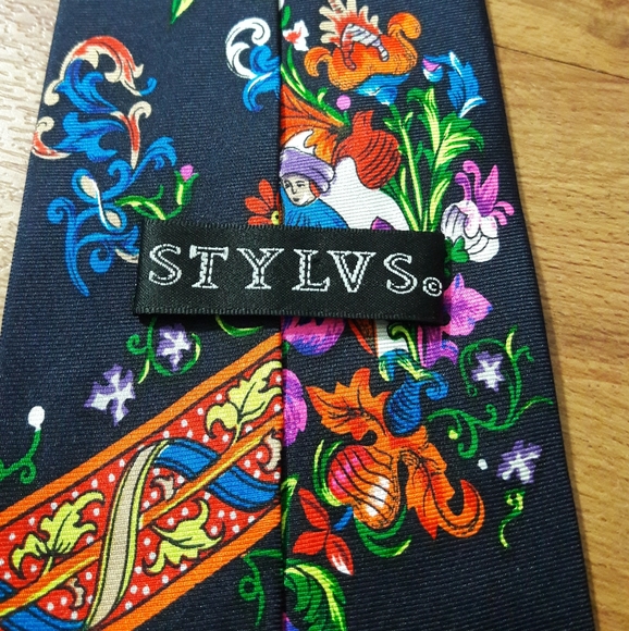 Stylvs Mens 100% Silk Necktie - Picture 5 of 10